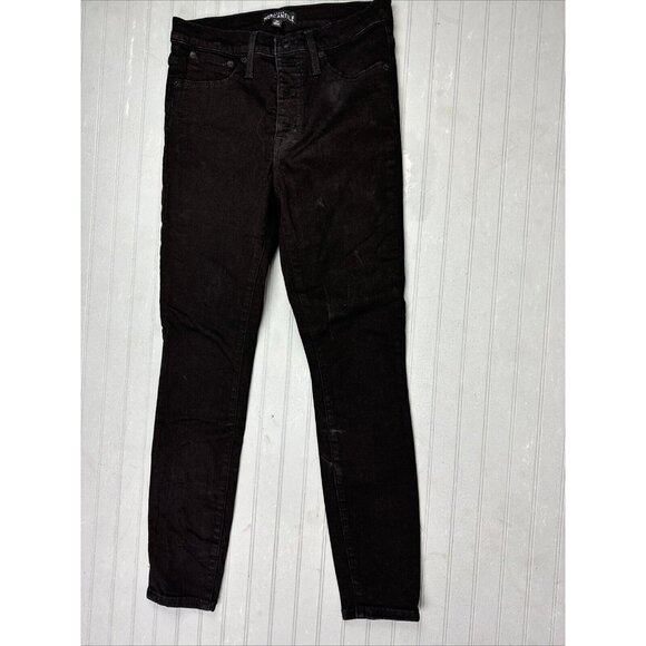 J Crew Mercantile Size 27 Womens Jeans Black Mid Rise Skinny Stretch - Picture 1 of 3